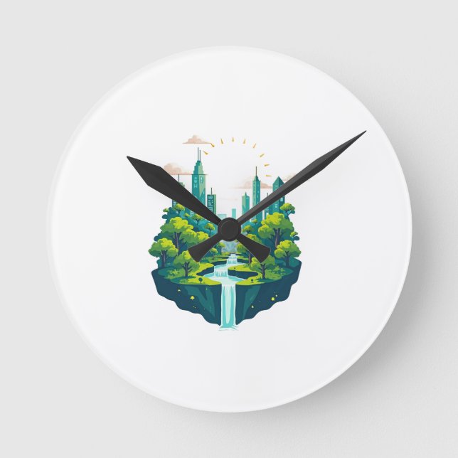 Solaris Garden Initiative Runde Wanduhr (Vorderseite)