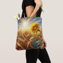 Solarium-Sonnenblume im Weizenfeld Tasche