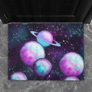 Solarleuchte Cosmic Blue Lila Pink Planet Fußmatte