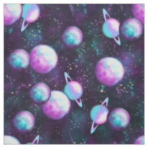 Solarleuchte   Cosmic Blue Lila Pink Planet Stoff