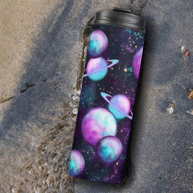 Solarleuchte | Cosmic Blue Lila Pink Planet Thermosbecher (Von Creator hochgeladen)
