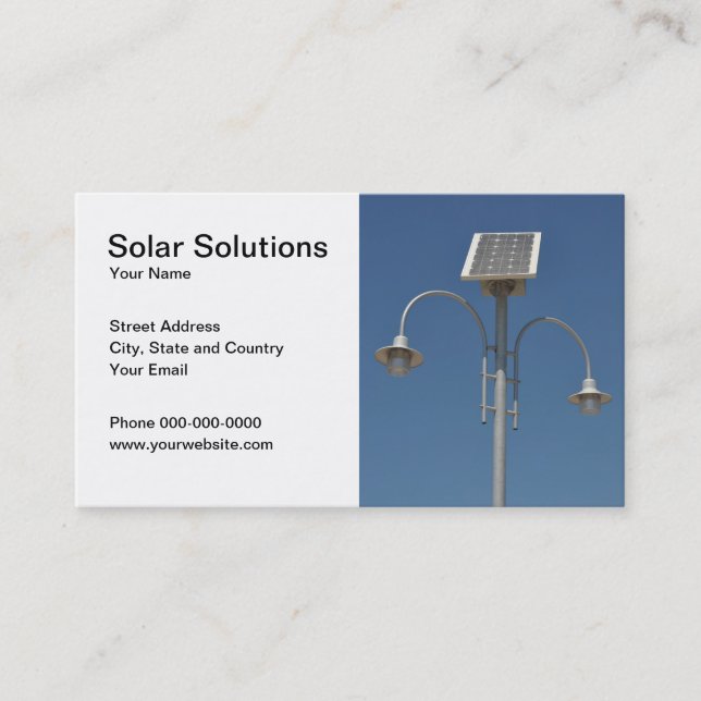 Solarlösungs-Visitenkarte Visitenkarte (Vorderseite)