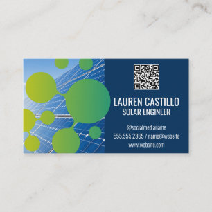 Solarmodule   QR-Scan-Code für grüne Tech-Blasen-L Visitenkarte