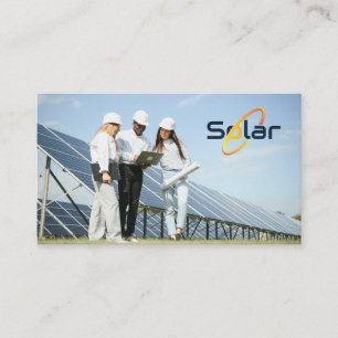 Solarmodule Techniker bei der Arbeit vor Ort Visitenkarte