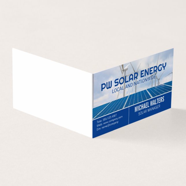 Solarmodule | Windmühlen | saubere Energie (Vorderseite)