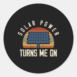 Solarpaneel Solar Energy Solar Power Runder Aufkleber