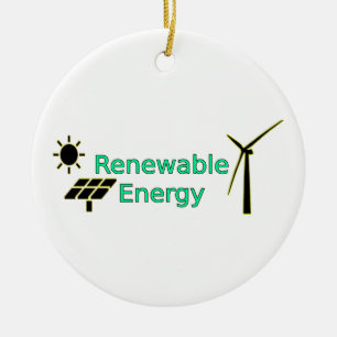 Solarpaneele für erneuerbare Energien Windkraftan Keramik Ornament