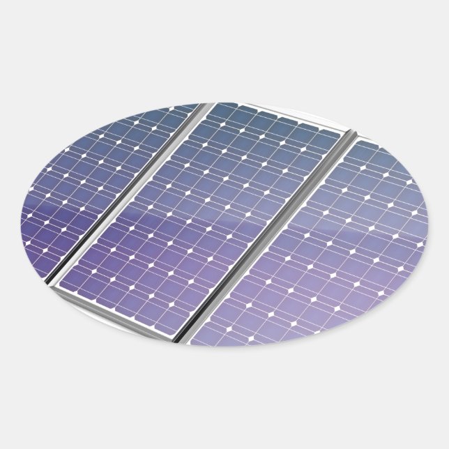 Solarpaneele Ovaler Aufkleber (Vorderseite)