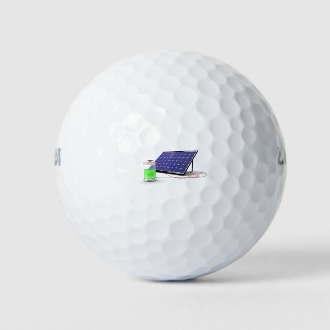 Solarpaneele und Batterie Golfball (Vorderseite)