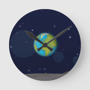 Solarpanels Cartoon Runde Wanduhr