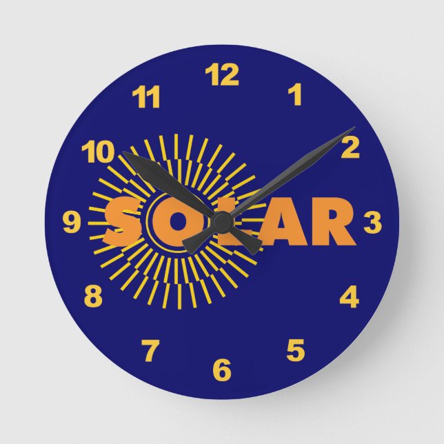 SolarPower Sun Runde Wanduhr (Vorderseite)