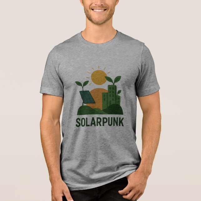 Solarpunk Dreamscape - futuristische Natur Harmoni Tri-Blend Shirt (Vorderseite)