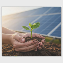 Solarstrom grüne Erde Geschenkpapier