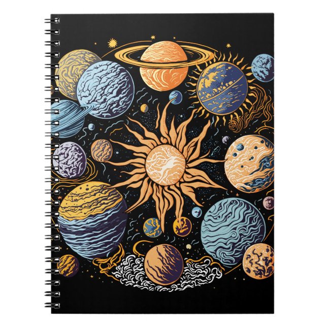 Solarsystem-Grafikdesign Notizblock (Vorderseite)