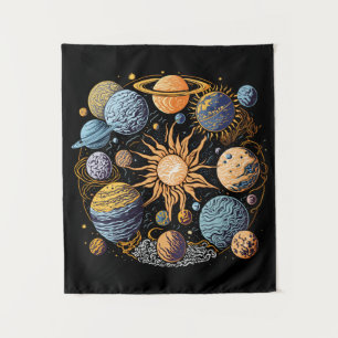 Solarsystem-Grafikdesign Wandteppich