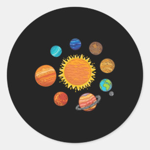 Solarsystem Planets Astronomie Weltraumwissenschaf Runder Aufkleber