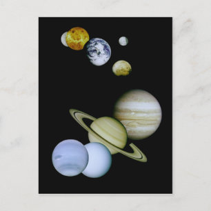 Solarsystem Postcard - Astronomie-Geschenk Postkarte