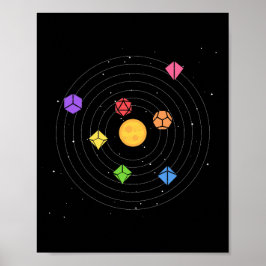 Solarsystem Würfel Set Astrologie Tabletop RPG Poster