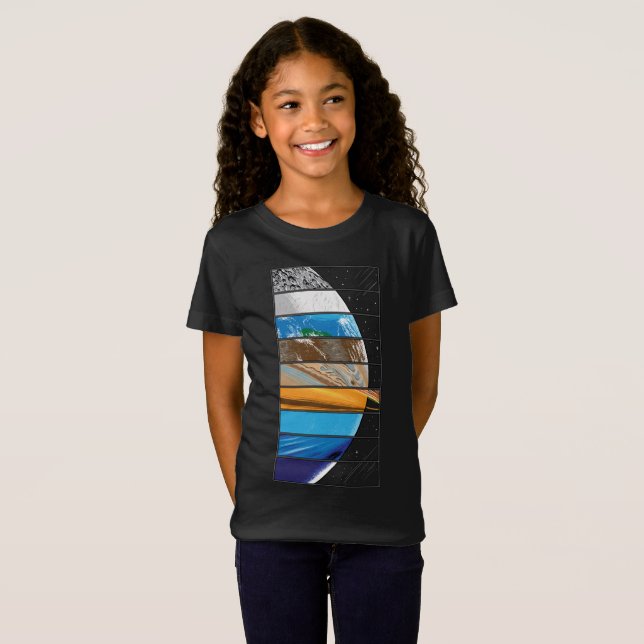 Solarsystems-Shirtastronomieplaneten-Raumliebhaber T-Shirt (Vorne ganz)