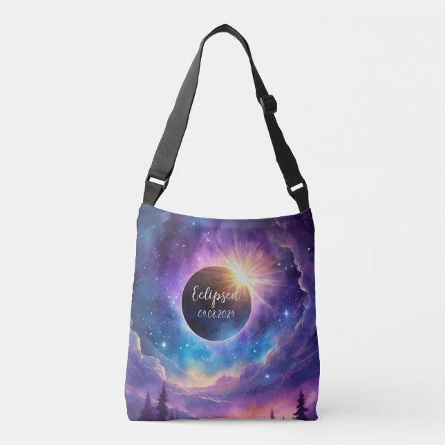 Solarzelle mit einem Lila kosmischen Himmel Tragetaschen Mit Langen Trägern (Vorderseite)