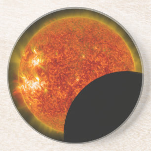 Solarzellen-Eclipse in Arbeit Sandstein Untersetzer
