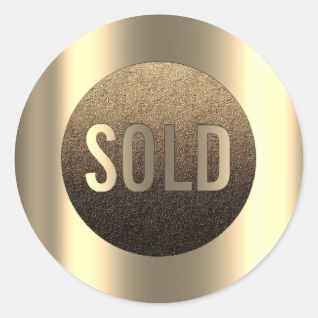 Sold Out Deep Sepia Metallic Real Anwesen Agent Runder Aufkleber (Vorderseite)