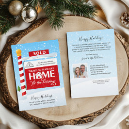 Sold Sign Foto Real Anwesen Weihnachtskarte Feiertagskarte