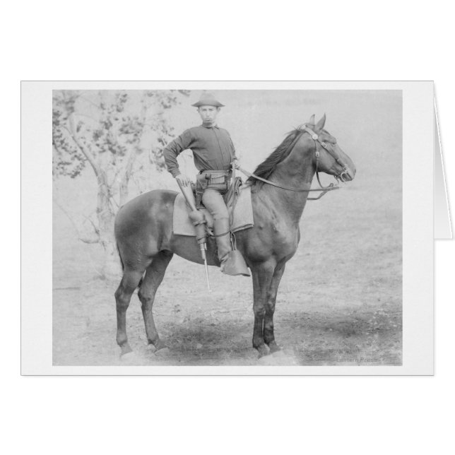 Soldat auf seinem Pferd in South Dakota Fotograf (Vorderseite (Horizontal))