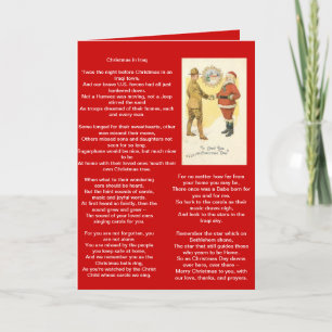 soldat avec carte de noël poème père Noël