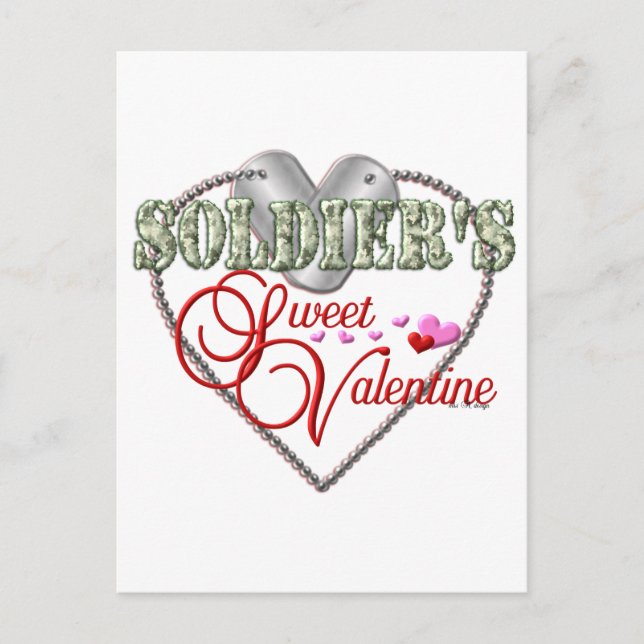 Soldat-Bonbon-Valentinsgruß Feiertagspostkarte (Vorderseite)
