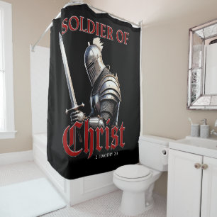 Soldat Christi 2 Timotheus 2:3 Christliche Bibel Duschvorhang