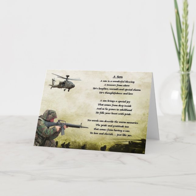 Soldat der Armee - Son Gedicht Karte (Vorderseite)