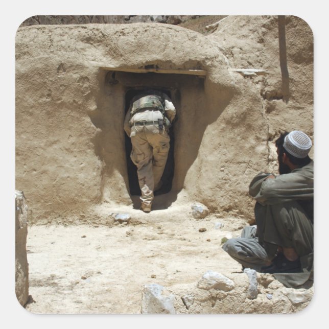 Soldat der Nationalgarde Quadratischer Aufkleber (Vorderseite)