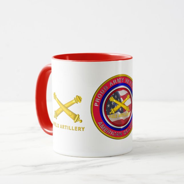 Soldat der Proud Army Veteran Field Artillery Tasse (Vorderseite Links)
