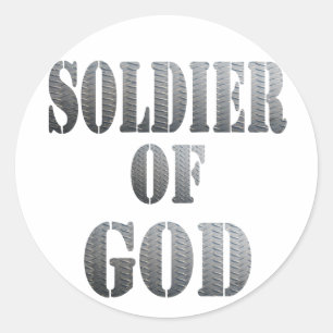 Soldat des Gottes 5 Métal Runder Aufkleber