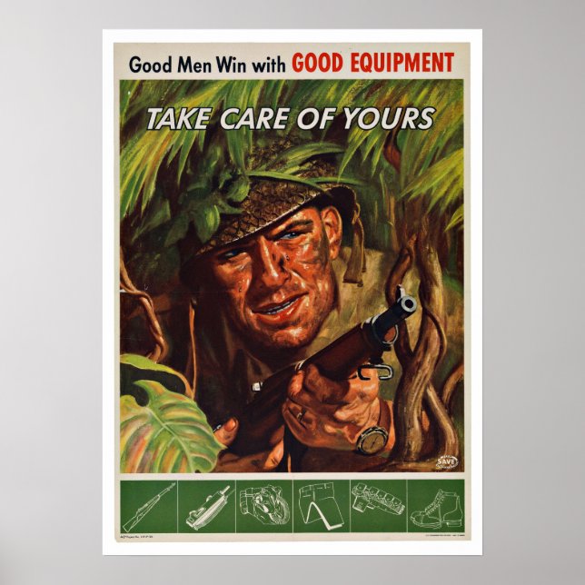 Soldat des Zweiten Weltkriegs - Vintager Patriotis Poster (Vorne)