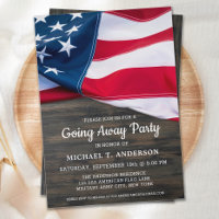 Soldat geht weg Party amerikanische Flagge Militär