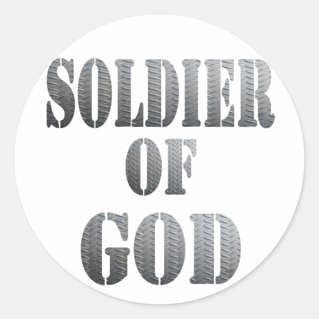 Soldat Gottes 5 Métal Runder Aufkleber (Vorderseite)