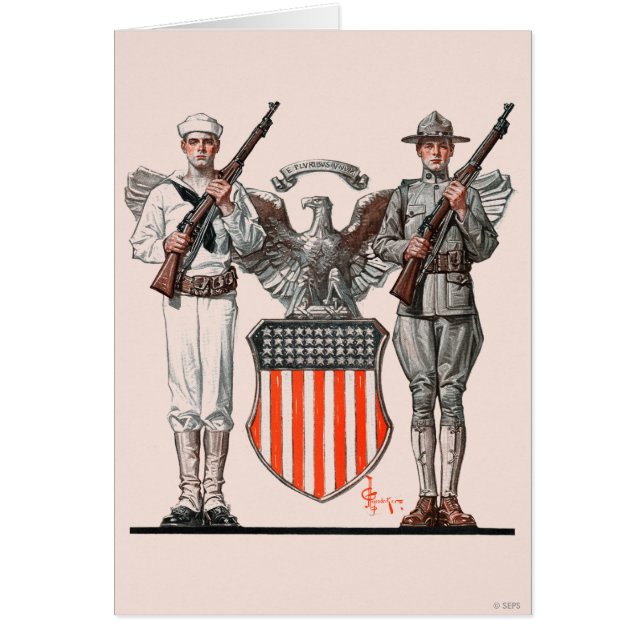 Soldat, marin et bouclier américain (Devant)