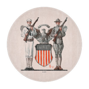 Soldat, Matrose und US-Schild Schneidebrett