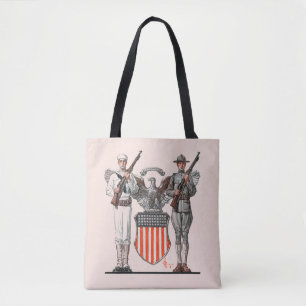 Soldat, Matrose und US-Schild Tasche
