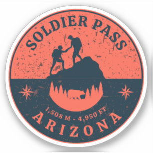 Soldat passiert Arizona-Wanderwege Aufkleber