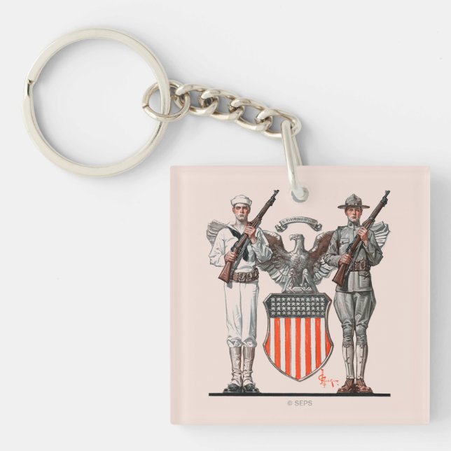 Soldat, Seemann und US-Schild Schlüsselanhänger (Vorderseite)