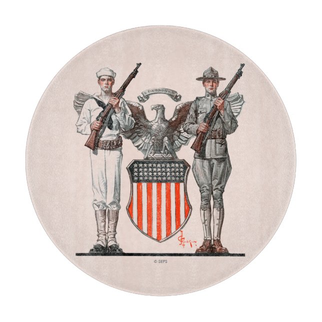 Soldat, Seemann und US-Schild Schneidebrett (Vorderseite)