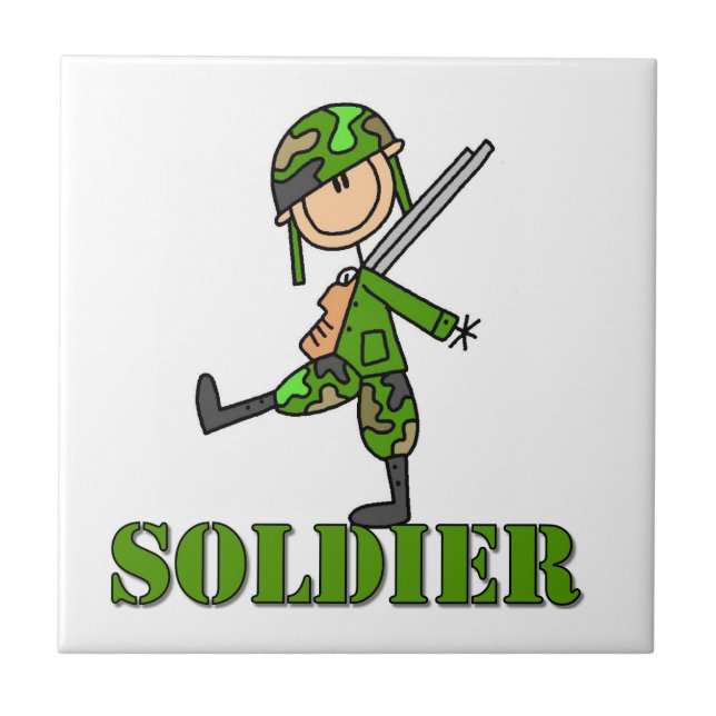 Soldat-Stickfigur Fliese (Vorderseite)
