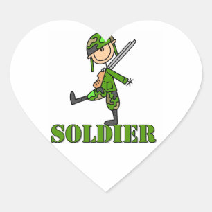 Soldat-Stickfigur Herz-Aufkleber