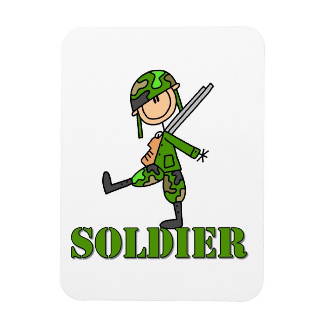 Soldat-Stickfigur Magnet (Vertikal)