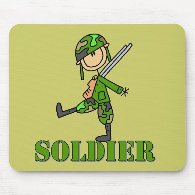 Soldat-Stickfigur Mousepad (Vorne)