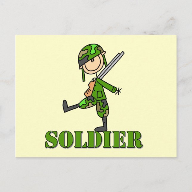 Soldat-Stickfigur Postkarte (Vorderseite)