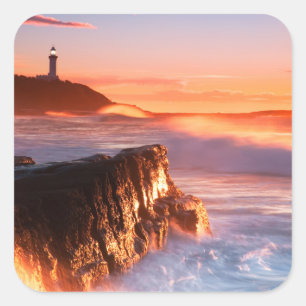 Soldat-Strand Norahhauptleuchtturm- , Australien Quadratischer Aufkleber